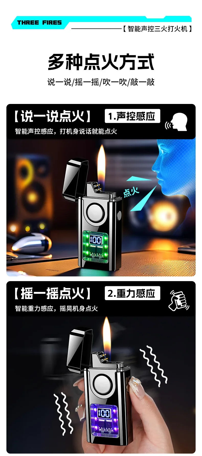 Gas-Electric Dual-Purpose Lighter